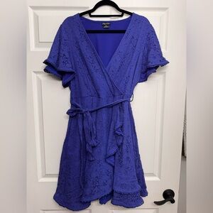 EUC City Chic Blue Indigo Plus Size Sweet Lace Mini Dress